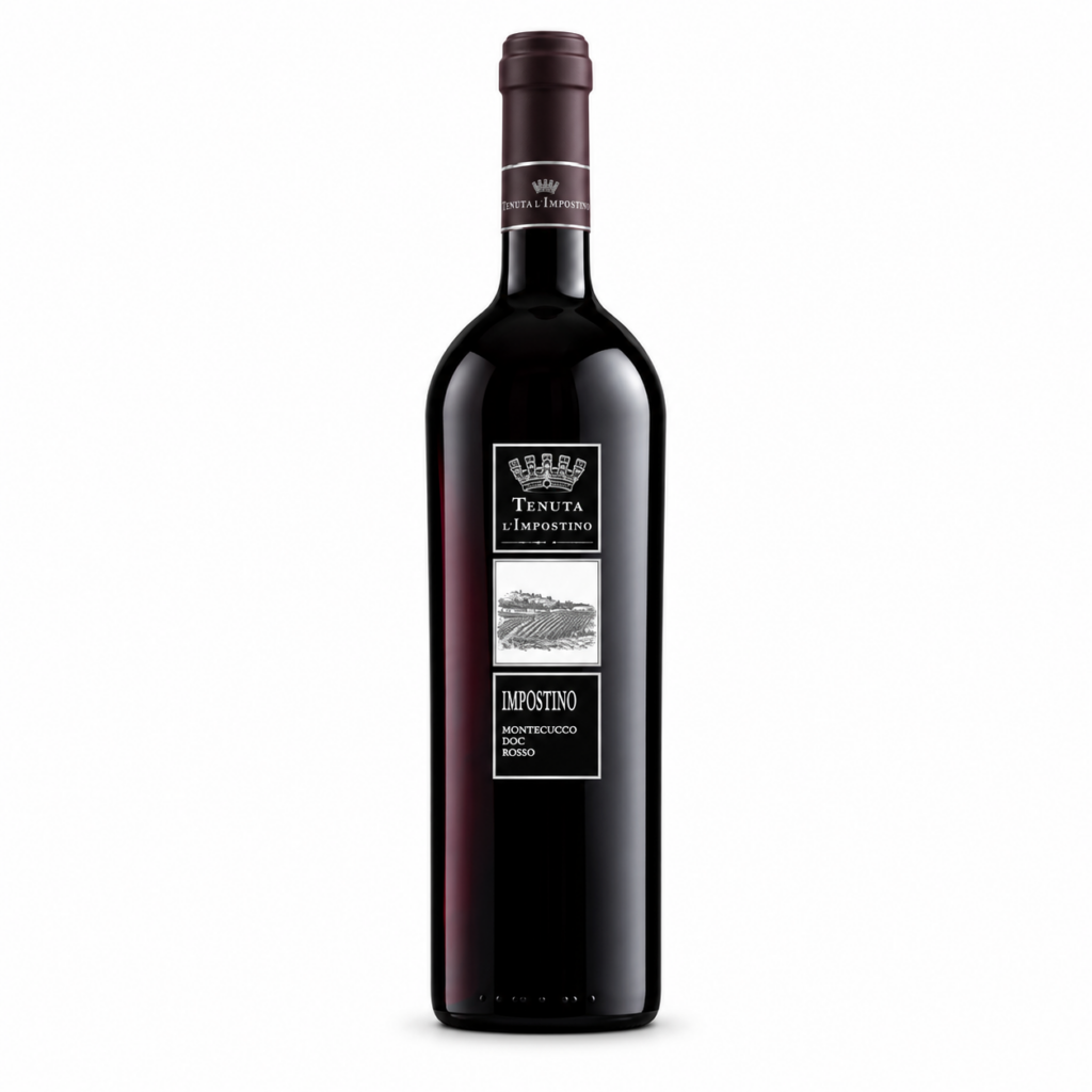 Vinho Impostino Montecucco em fundo branco